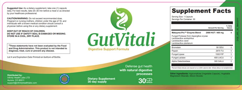 GutVitali supplement fact